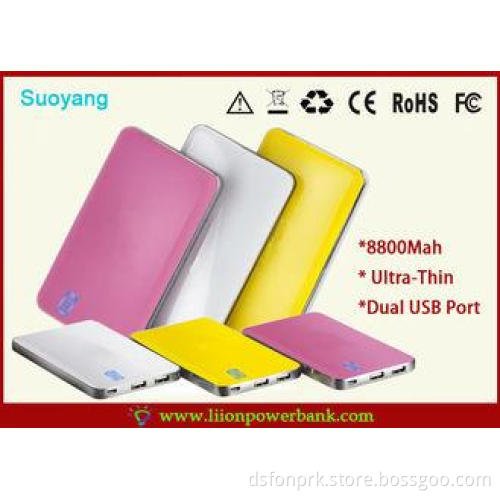 MP3 / MP4 Rechargeable 8800mAh Dual USB Tablet Power Bank f
